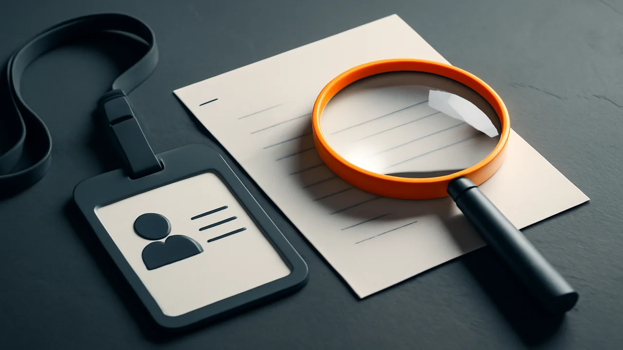 Editorial still life referencing KYC documents