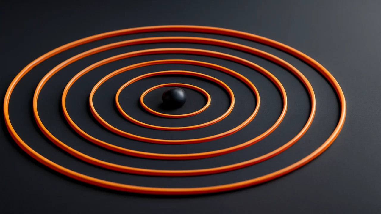 Editorial illustration of studio signal patterns