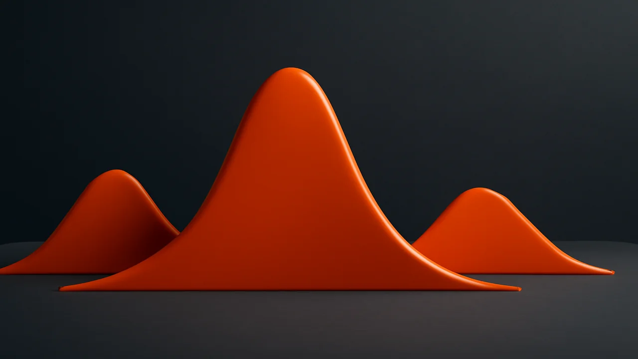 Editorial illustration comparing low mid and high volatility distributions
